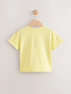 Jaune - T-shirt 100% coton Daisy à manches courtes (3mois-7ans)