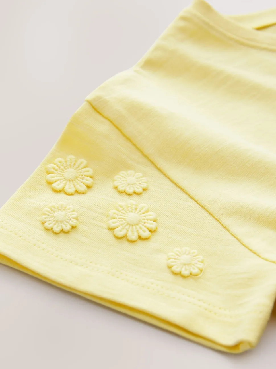 Jaune - T-shirt 100% coton Daisy à manches courtes (3mois-7ans)