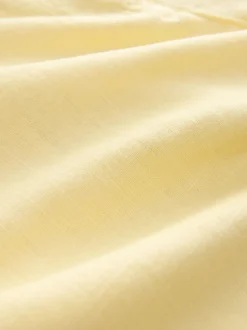 Jaune citron - Shorts de genou de mélange de lin