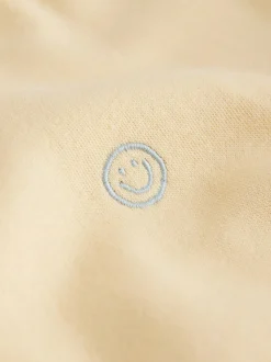 Jaune clair - Ensemble Sweat-shirt et Shorts uni à Col rond (3mois -7ans)