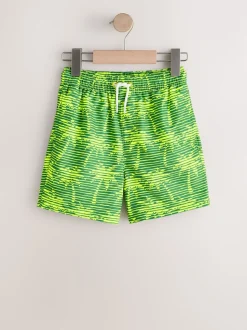 Jaune imprimé palmiers - Shorts de bain imprimés (3-16yrs)