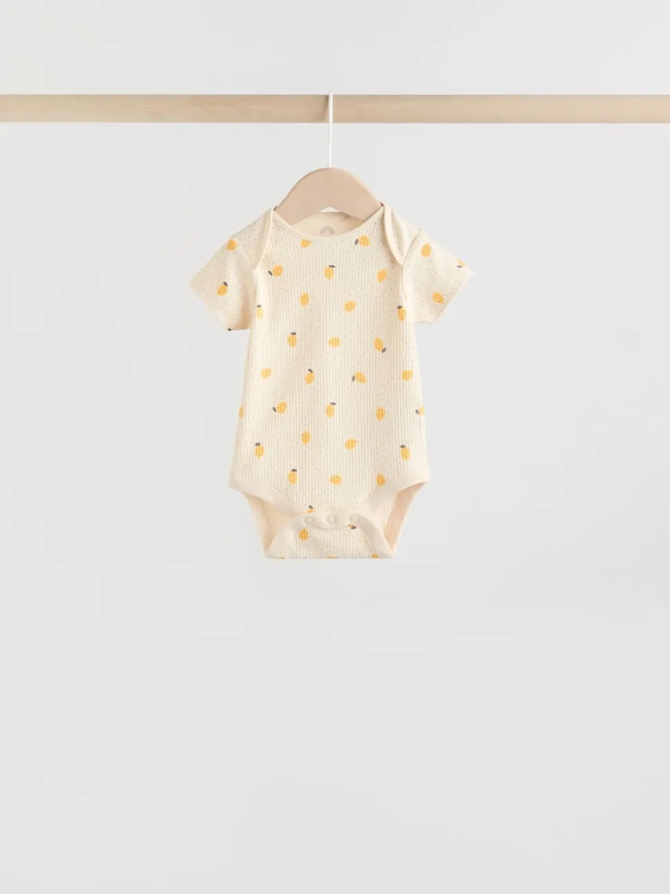 Jaune motif citrons - Lot de 5 bodies bébé à manches courtes