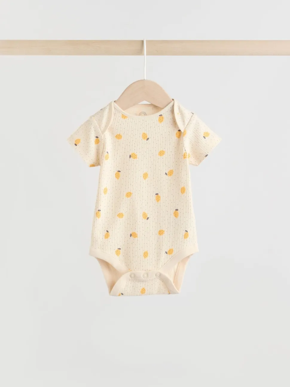 Jaune motif citrons - Lot de 5 bodies bébé à manches courtes