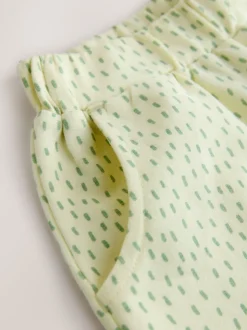 Jaune motif citrons - Pantalons avec ornements style tonneau (3mois-7ans)