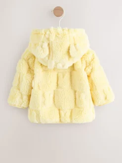 Jaune motif lapin - Veste zippée à capuche en polaire bébé (0mois-2ans)