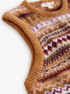 Jaune moutarde - Débardeur Laura Ashley Fairisle en maille