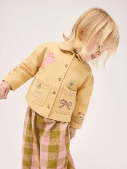 jaune ocre - Ensemble veste et pantalon brodé (3mois-7ans)