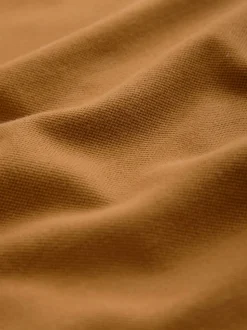 jaune ocre - Polo coupe classique à manches courtes et liserés