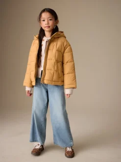 jaune ocre - Shower Resistant Square Quilted Coat (3-16yrs)