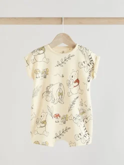 Jaune/Blanc - Lot de 2 barboteuses imprimées Winnie The Pooh pour bébé