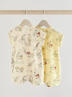 Jaune/Blanc - Lot de 2 barboteuses imprimées Winnie The Pooh pour bébé