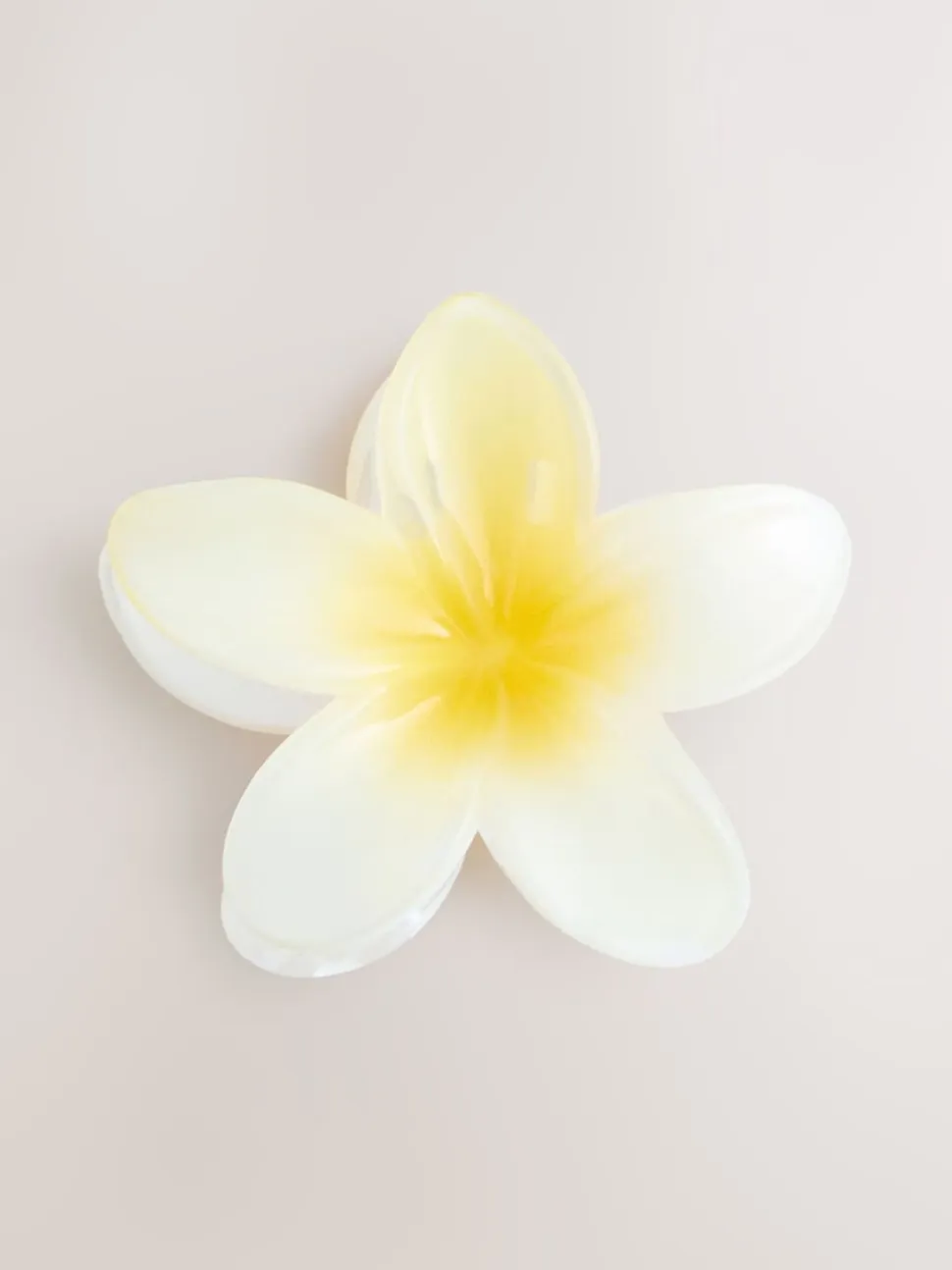 Jaune/Blanc - Pince à cheveux à griffes fleurie