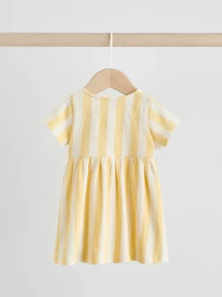 Jaune/Crème Pois/Rayure - Lot de 2 robes à manches courtes pour bébé (0mois à3ans)
