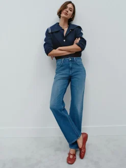 Jean bleu moyen - Jeans de jambe droite