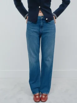 Jean bleu moyen - Jeans de jambe droite