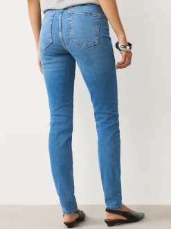 Jean bleu moyen - Jeans skinny extensible taille milieu