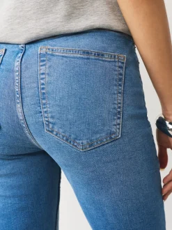 Jean bleu moyen - Jeans skinny extensible taille milieu