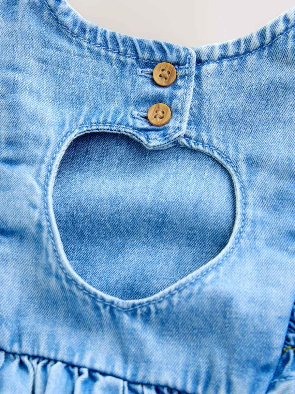 Jean bleu moyen - Robe à manches volantées (3mois8ans)