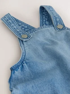 Jean bleu moyen - Robe Peplum Pinafore (3mois-8ans)