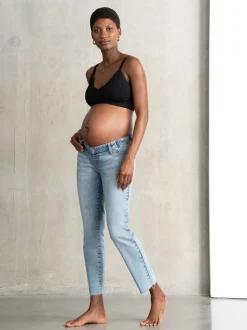 Jean de Grossesse Seraphine Underbump Coupe ajustée en tissu bio haut de gamme
