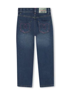 Jean en Denim à logo avec détails appliqués