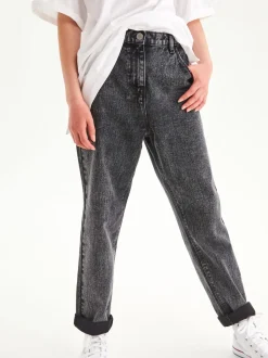 Jean gris - Jean mom 100 % coton (3-16ans)