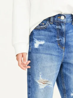 Jena bleu - Jean mom 100 % coton (3-16ans)