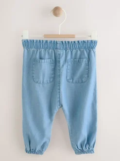 Jena bleu - Pantalon bébé en tencel (0mois à2ans)