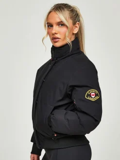 Jet Black - Veste Zavetti Canada Olivia Bomber 100% coton pour femme