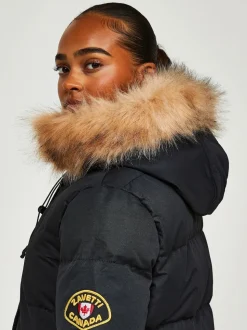 Jet Black - Zavetti Canada Womens Goshawa Puffer Parka Veste