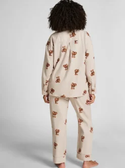 Jogging Hunkemoller gris en flanelle ours droit