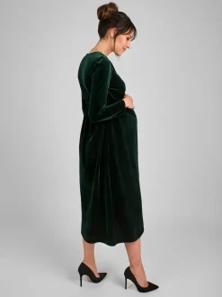 Jojo Maman Bébé Velvet Col en V Robe cache-cœur de maternité et d’allaitement