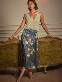 Jupe FatFace imprimée en satin