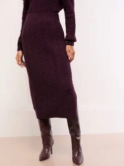 Jupe mi-longue Lipsy Co Ord en maille torsadée