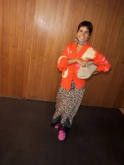 Jupe mi-longue Never Fully Dressed en dentelle imprimé léopard Maeva