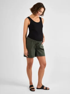 kaki - Jojo Maman Bébé Maternity Lin Blend Short