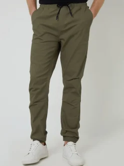 kaki - Pantalon Threadbare style jogger à cordon de serrage