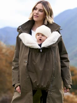 kaki - Parka de maternité et de bébé Seraphine 3 en 1 avec doublure en imitation peau de mouton