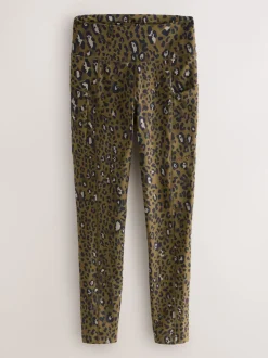 Kaki imprimé animal - Legging d’extérieur doublé en polaire à poignée chaude