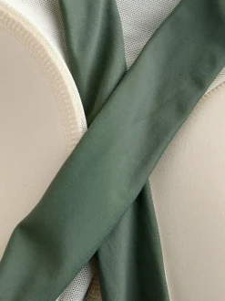 Kaki/crème - Maillot de bain dos nu à col montant pour le contrôle du ventre