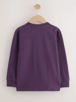 Kaki/Fauve/Violet/Marine - Lot de 4 T-shirts à manches longues et confortables (3-16ans)