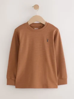 Kaki/Fauve/Violet/Marine - Lot de 4 T-shirts à manches longues et confortables (3-16ans)