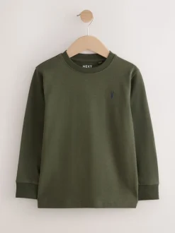 Kaki/Fauve/Violet/Marine - Lot de 4 T-shirts à manches longues et confortables (3-16ans)