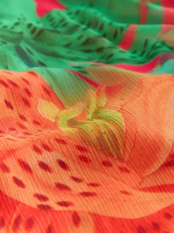 Kew Collection Fleuri vif - Robe mi-longue enveloppante à manches longues Occasion