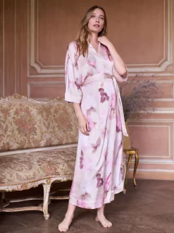 Kimono de grossesse Seraphine en satin