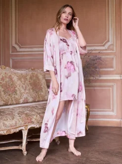 Kimono de grossesse Seraphine en satin