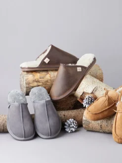 Lakeland Leather Pantoufles Curseur en cuir pour hommes