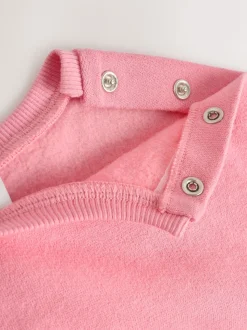 Lapin crème/rose - Ensemble deux pièces salopette et body bébé (0mois-3ans)