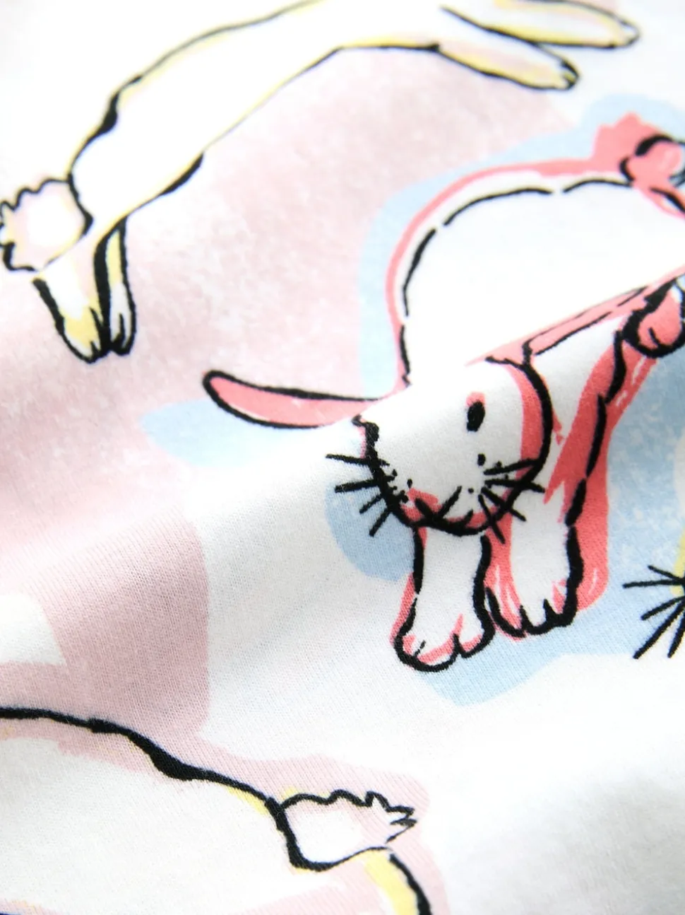 Lapin écru/rose - Pyjama à manches longues