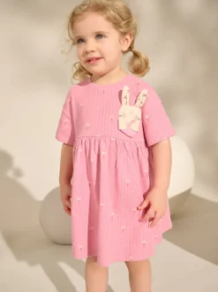 Lapin rose - Robe d’été en jersey (3mois à7ans)